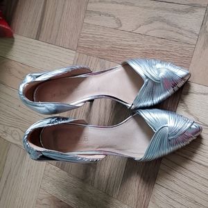 LAMB silver stilettos